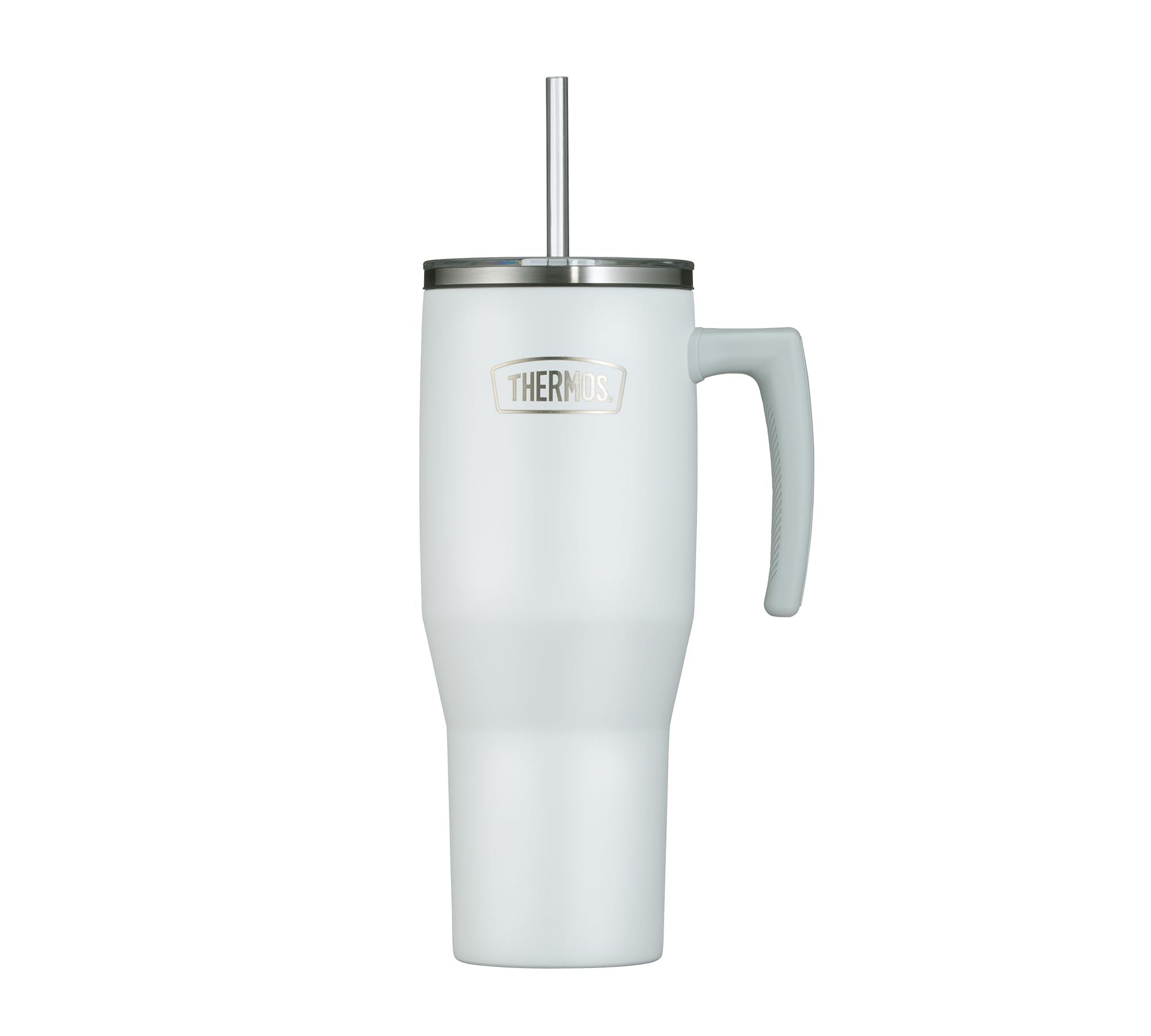 Thermos REFRESHING SERIES Insulated Drinking Cup 1.1 L Matte White Tumbler with Straw and Handle for Travel, Work or Home, Taste