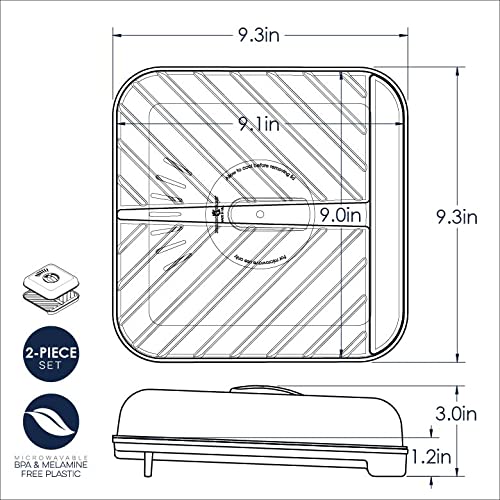 Nordic Ware - 60173 Nordic Ware Slanted Bacon And Meattray, With Lid, White