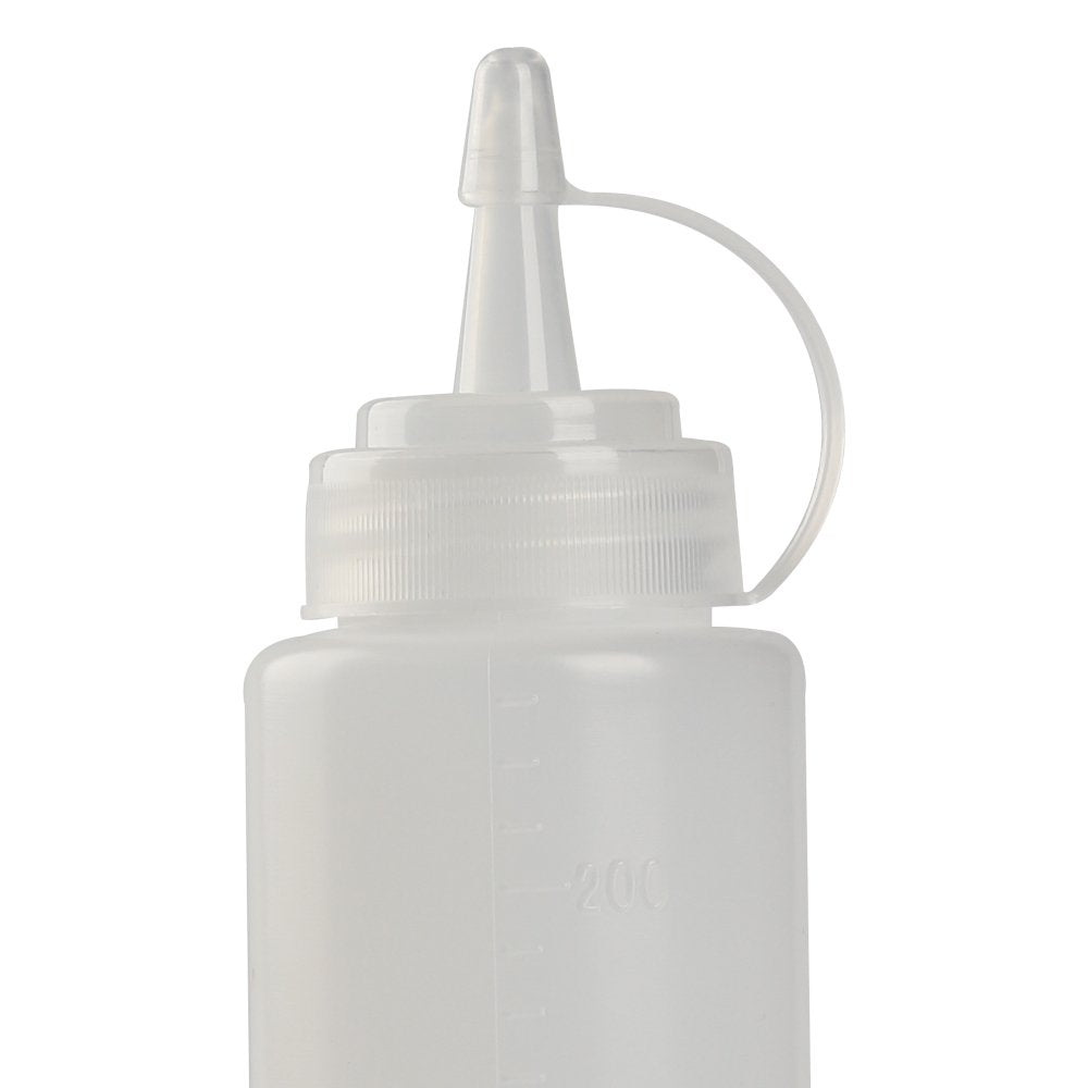 Childhood 8 Oz Squeeze Squirt Condiment Bottles With Cap - Transparent Plastic - For Ketchup Salad Dressing Mustard Olive Oil Se
