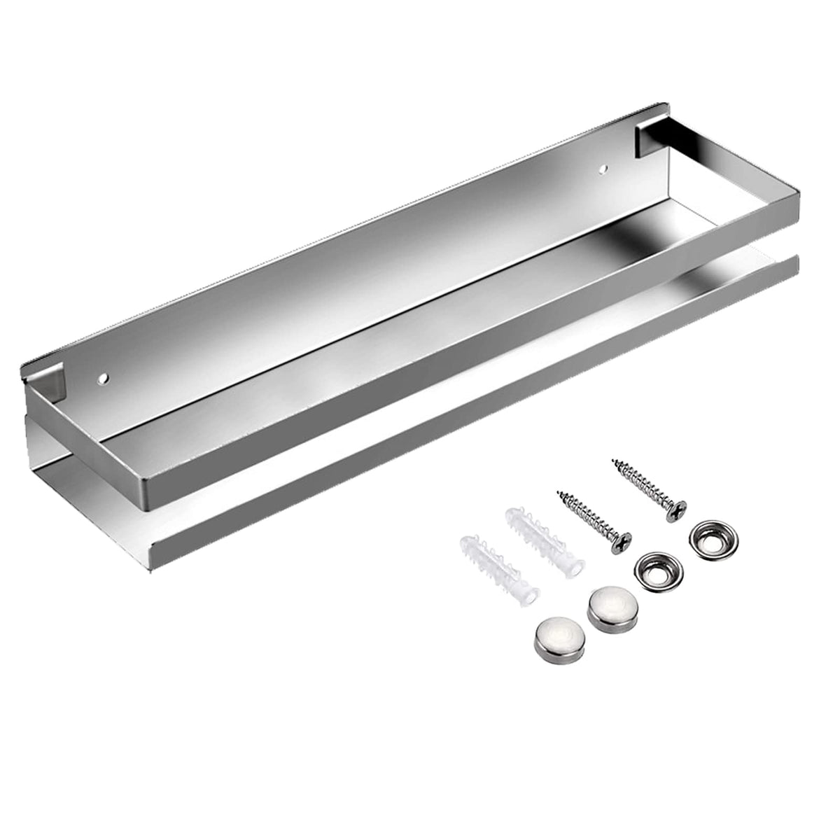 Merkaunis Stainless Steel Bathroom Shelf Bathroom Shower Shelf Bath Kitchen Shower Caddy Rack Rustproof Metal Storage Floating S