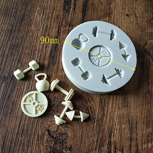 Tiny Cute Fitness Workout Exercise Dumbbell Weightlifting For Diy Cake Baking Biscuit Tray 3D Hard Candies Desserts Drop Decor S