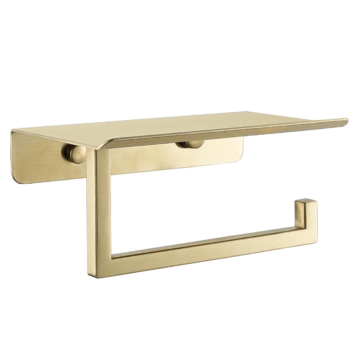 Jqk Toilet Paper Holder Shelf, Bathroom Tissue Roll Holder With Phone Shelf, 5 Inch 304 Stainless Steel Tissue Paper Dispenser,