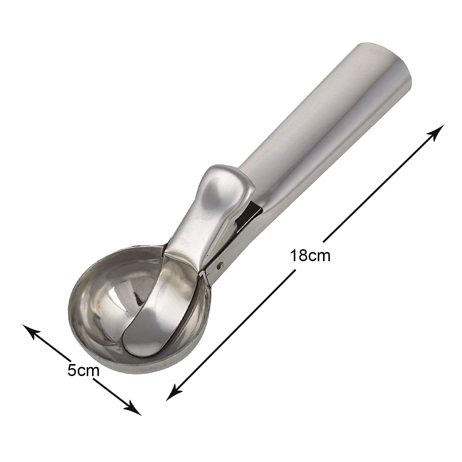 Sakoraware Stainless Steel Easy Trigger Ice Cream Scoop Scooper Serving Spoon Big Size, Multifunctional, Silver, 1 Pc 'Others''