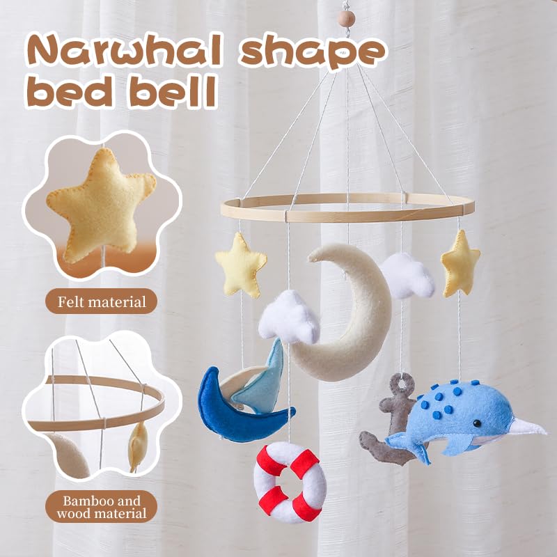 GOODMOM Seaside Nursery Mobile for Boys & Girls - Handmade Staycation Baby Mobile for Crib - Baby Crib Mobile COAST Theme Access