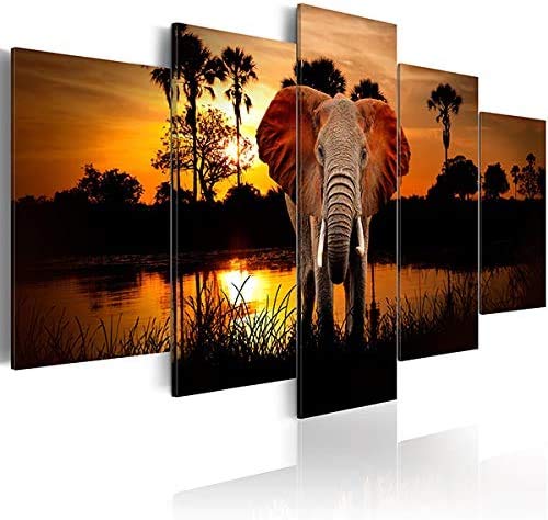 Inzlove Elephant Wall Art Animal Pictures Prints Paintings On Canvas