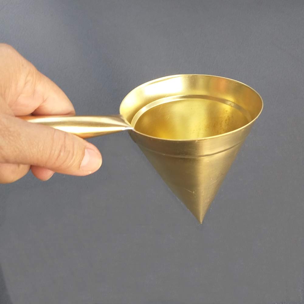 Cozinest Egg Yolk Threads Maker Brass Funnel Thai Dessert Foi Thong Portuguese Sweet Eggs Thread Mold (2.7 inches)  Gold
