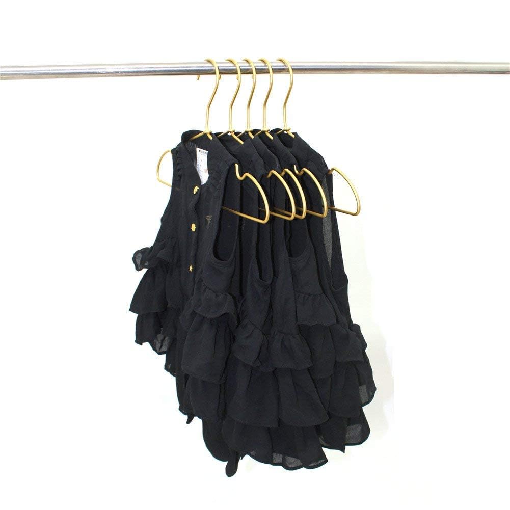 Koobay 12.6'' Matte Gold Metal Kids Baby Hangers, 30Pack, Non Slip, Suit For Coated Wire Children Clothes Hangers Closet Storage