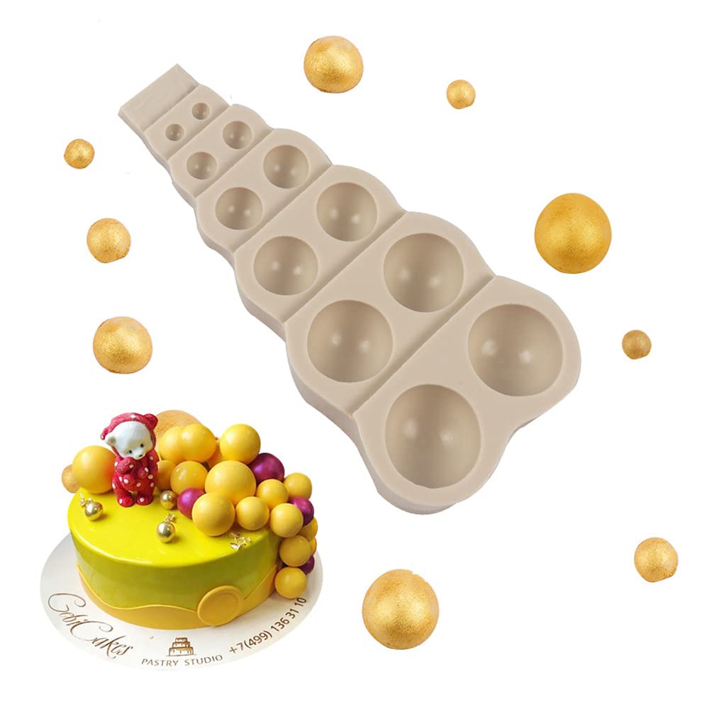 Gulinaza 3D Half Round Pearl Fondant Silicone Molds For Diy Cake Fondant Biscuit Cookies Sugar Pudding Chocolate Hard Candies De
