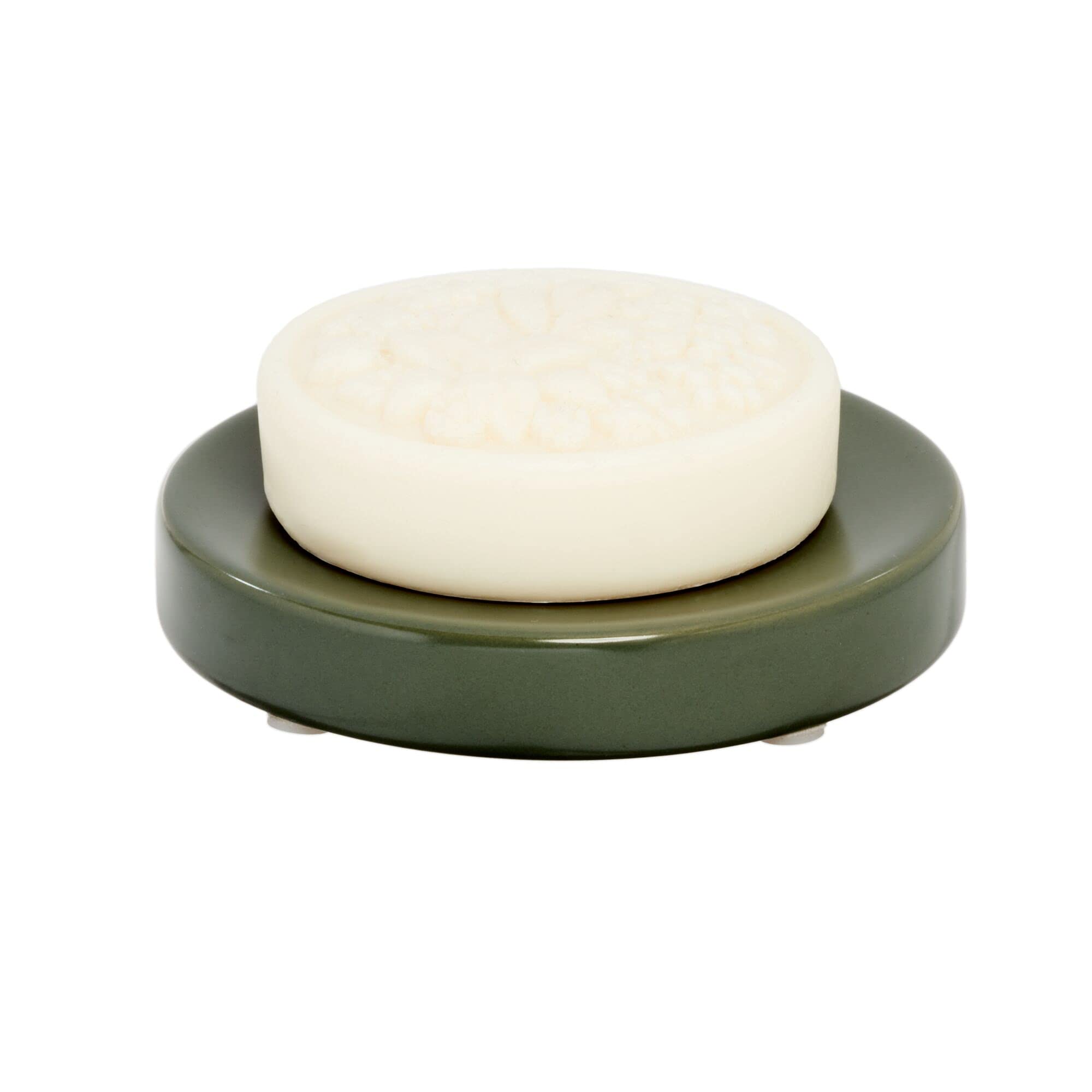Idesign Ceramic Earth Collection Ceramic Bar Soap Dish, Moss