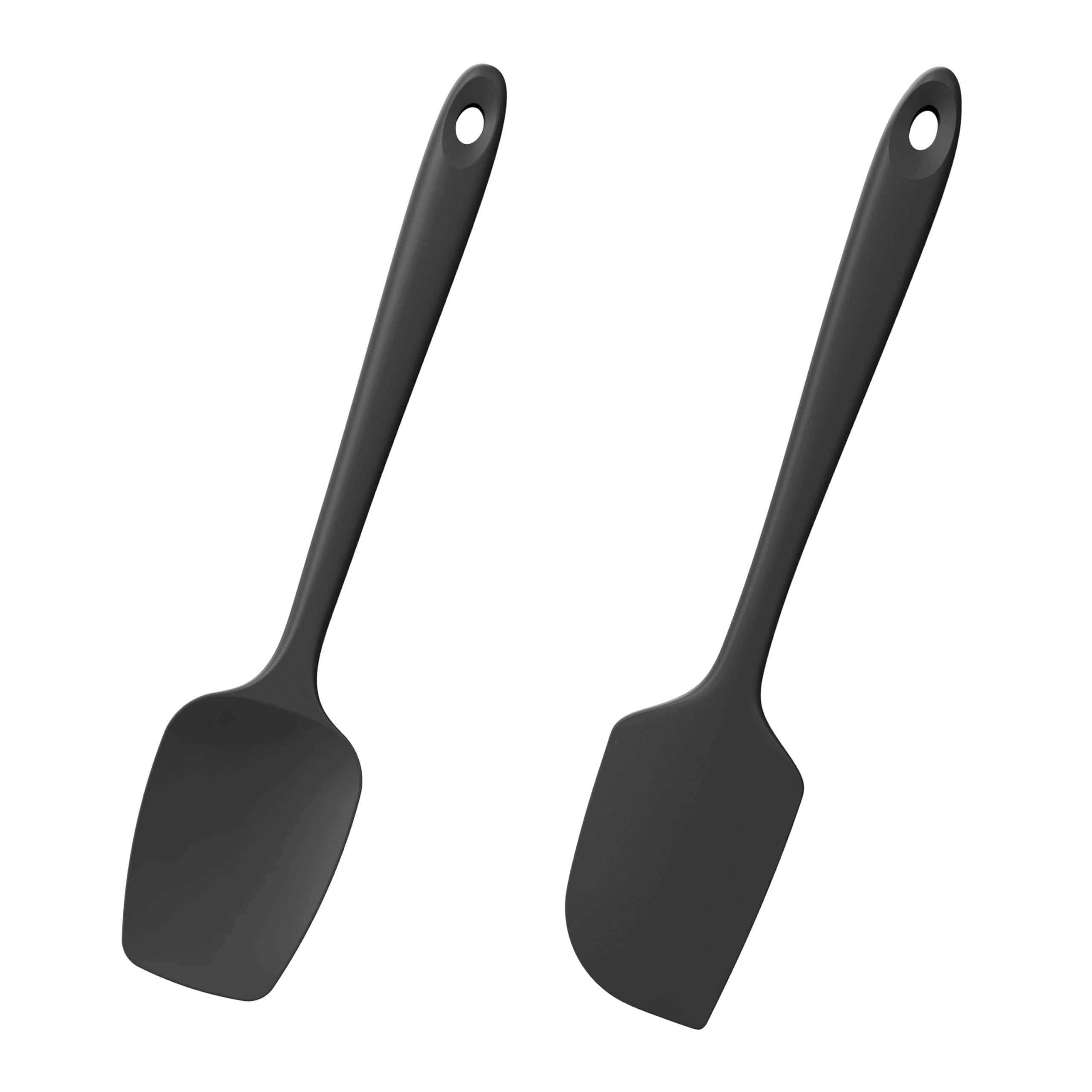 Doosu 600F Heat Resistant Silicone Spatula Spoonula, 2Piece, Black