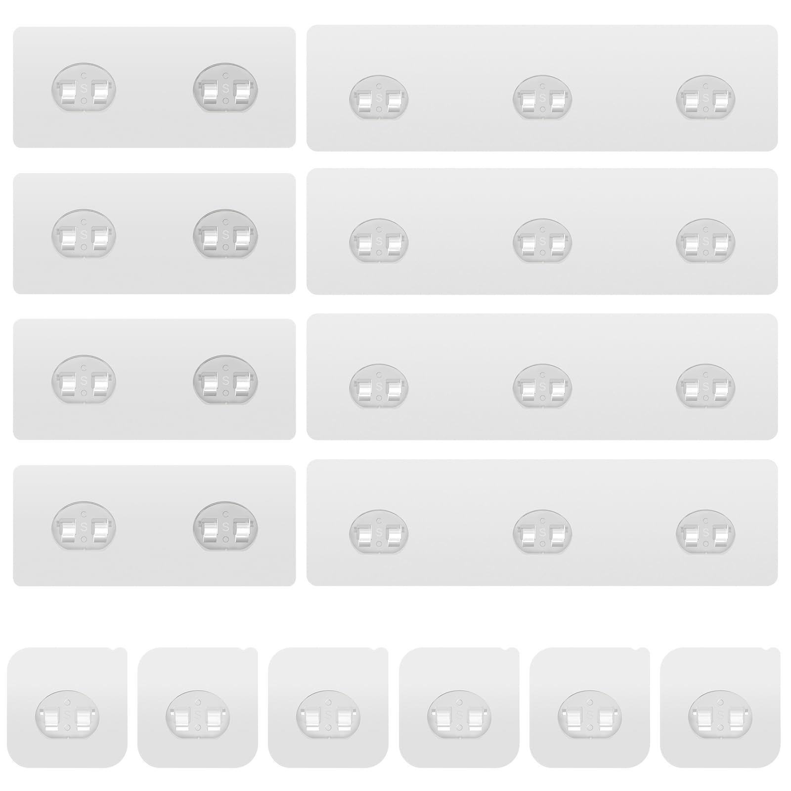 Feptuase 14 Pack Shower Caddy Adhesive Replacement, Transparent Strong Adhesive Hooks, No Drilling, Waterproof Wall Hooks For Sh