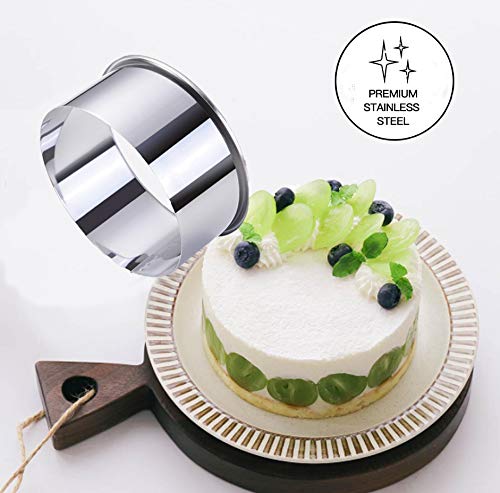 Kspowwin 7 Pieces Stainless Steel Cookie Cutter Set Biscuit Plain Edge Round Cutters Sizes Shape Molds Ranging From 2-4.3 Inches