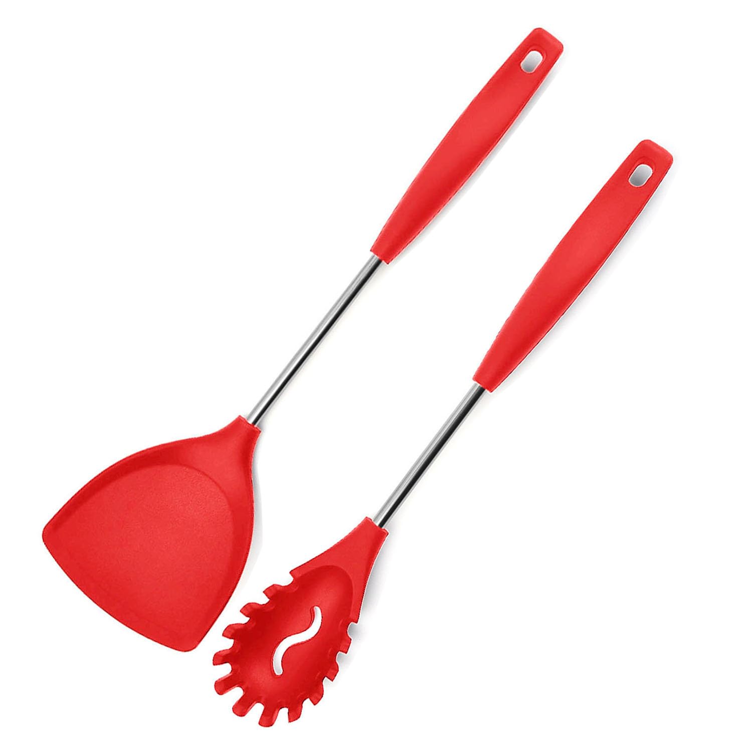 Besillia Spatula Set Stainless Steel Cooking Set Spaghetti Spoon Flip/Spatula/Roti/Chapati | Kitchen Tools | NonStick | (Set Of
