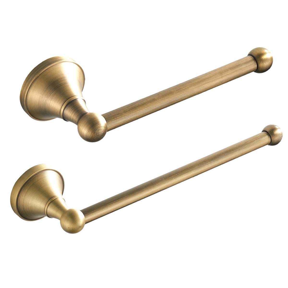 Flybath 2Pc Bathroom Accessories Set - Towel Ring And Toilet Paper Holder Antique Brass Wall Mounted, Brushed Bronze