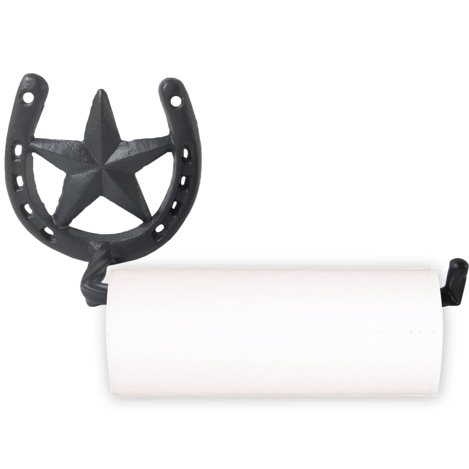 Nsbell 2Pcs Cast Iron Horseshoe Toilet Paper Holder Western Decor Southwestern Bathroom Toilet Paper Holder Cast Iron Wall Decor