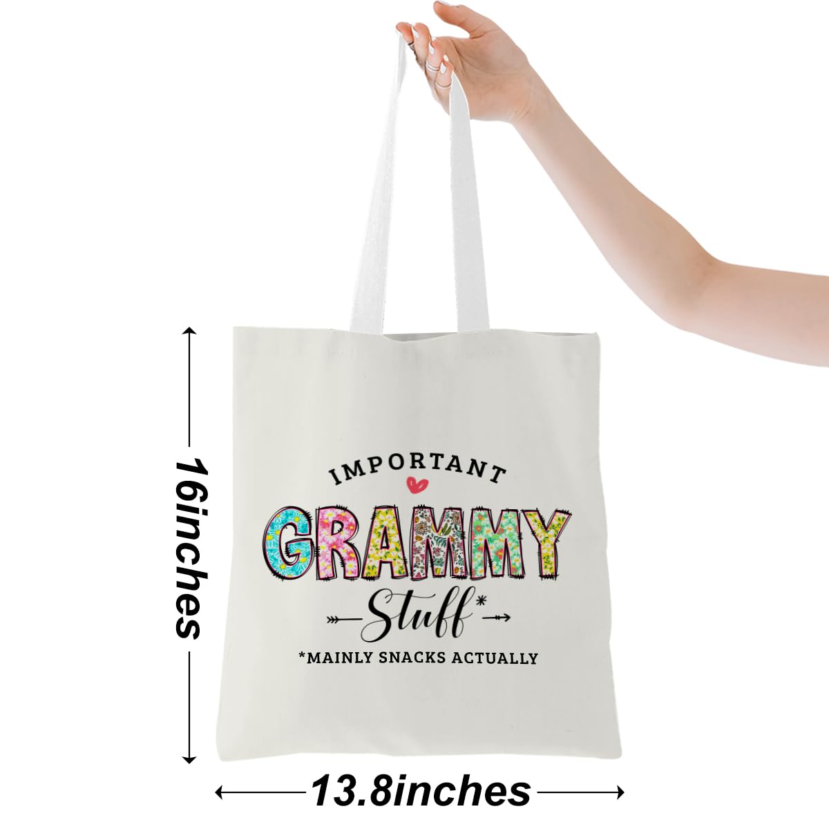 Grandma Gifts Grammy Tote Bag From Granddaughter Beach Bag Book Shopping Reusable Grocery Bags For Women Female Granny Nana Gran