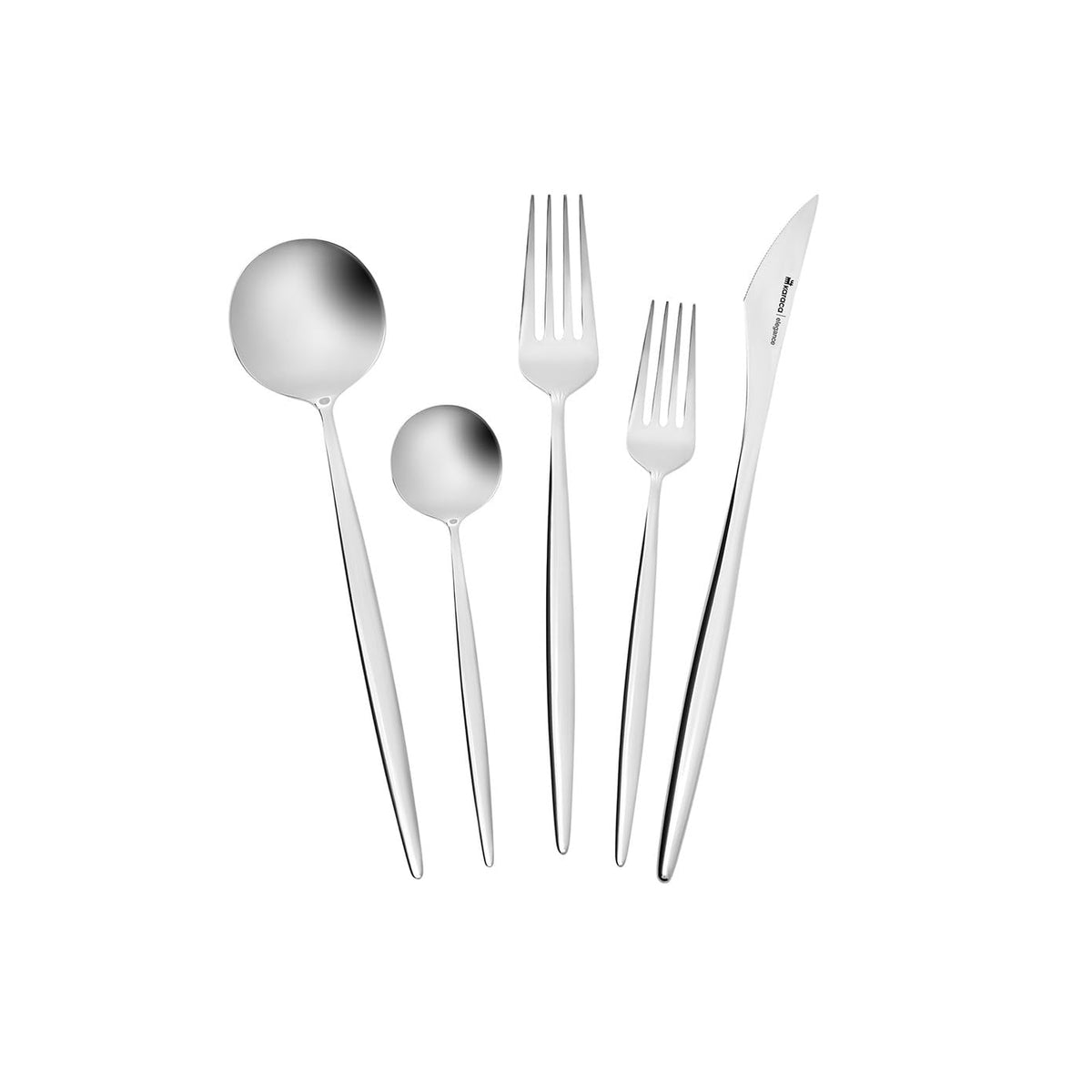Karaca New Porto Elegance 60-Piece Cutlery Set For 12 People, Tablespoons, Table Forks, Premium Quality, Healthy And Hygienic, M