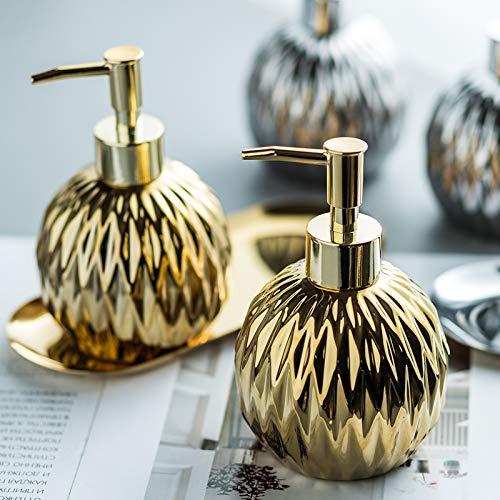 Mozacona Ceramic Relief Soap Dispenser Lotion Bottle With Stainless Pump