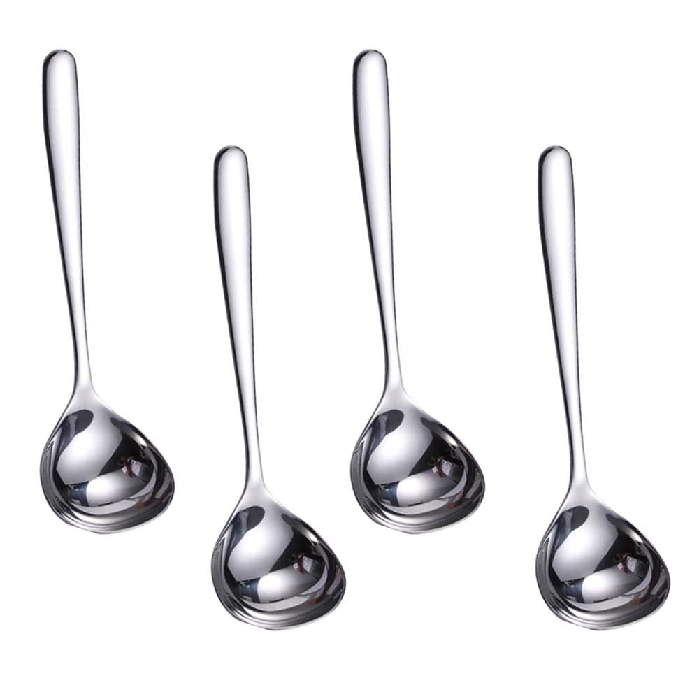 4 Pcs/Pack 8 Inch SUS304 Stainless Steel Small Soup Ladle,Gravy Soup Spoon Ladle,for Kitchen Cooking Soup Sauce Gravy, and Stew
