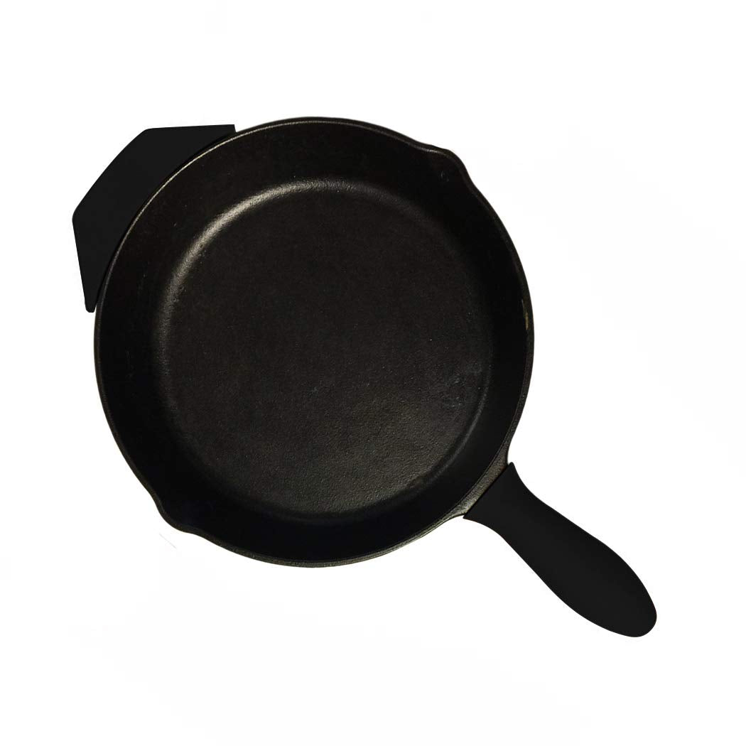 Silicone Hot Handle Cover, Assist Pan Holder For Cast Iron Skillets And Traditional Pots - Black
