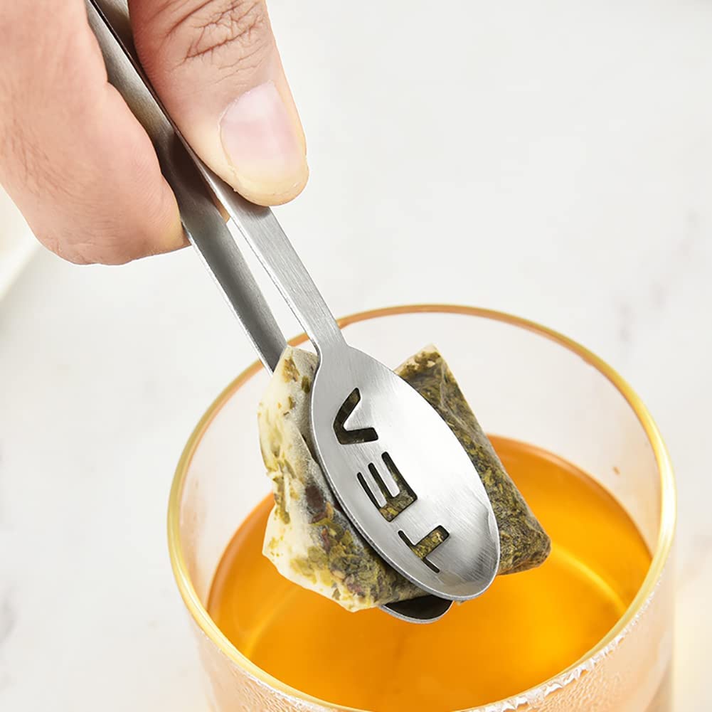 4 Pcs Tea Bag Squeezer Tongs Stainless Steel Tea Bag Strainer Teabag Tong Strainer Holder For Tea Bags Ice Sugar Cubes