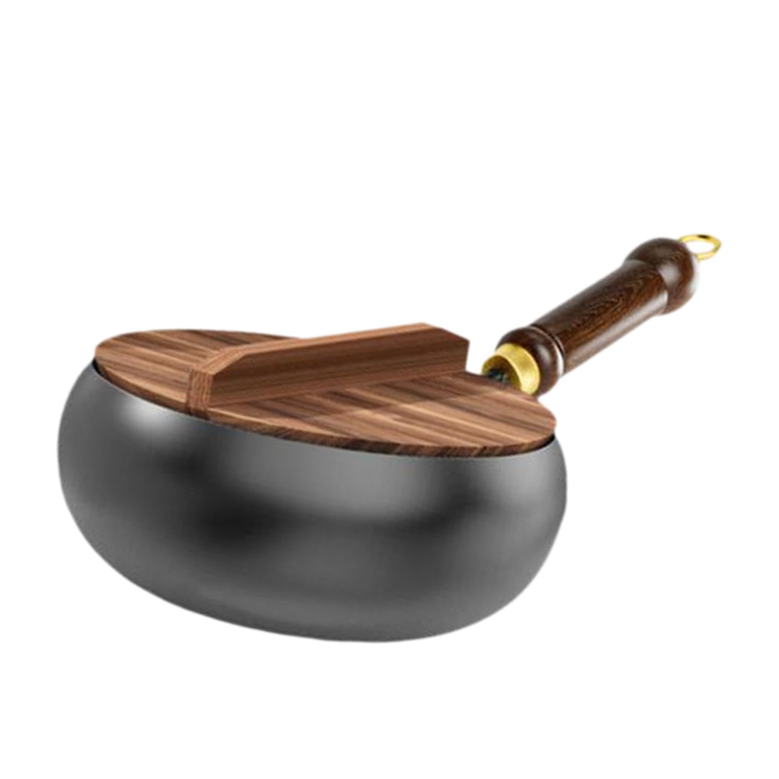 Merishopp Nonstick Wok No Coating Boiling Stir Fry Pan For Restaurant Camping Home Wood Lid| Nonstick Wok | Kitchen | Cookware