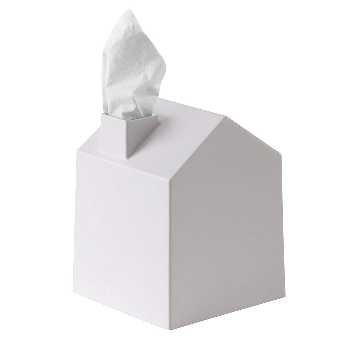 Umbra Casa Tissue Box Cover - Adorable House Shaped Square Tissue Box Holder For Bathroom, Bedroom Or Office, White