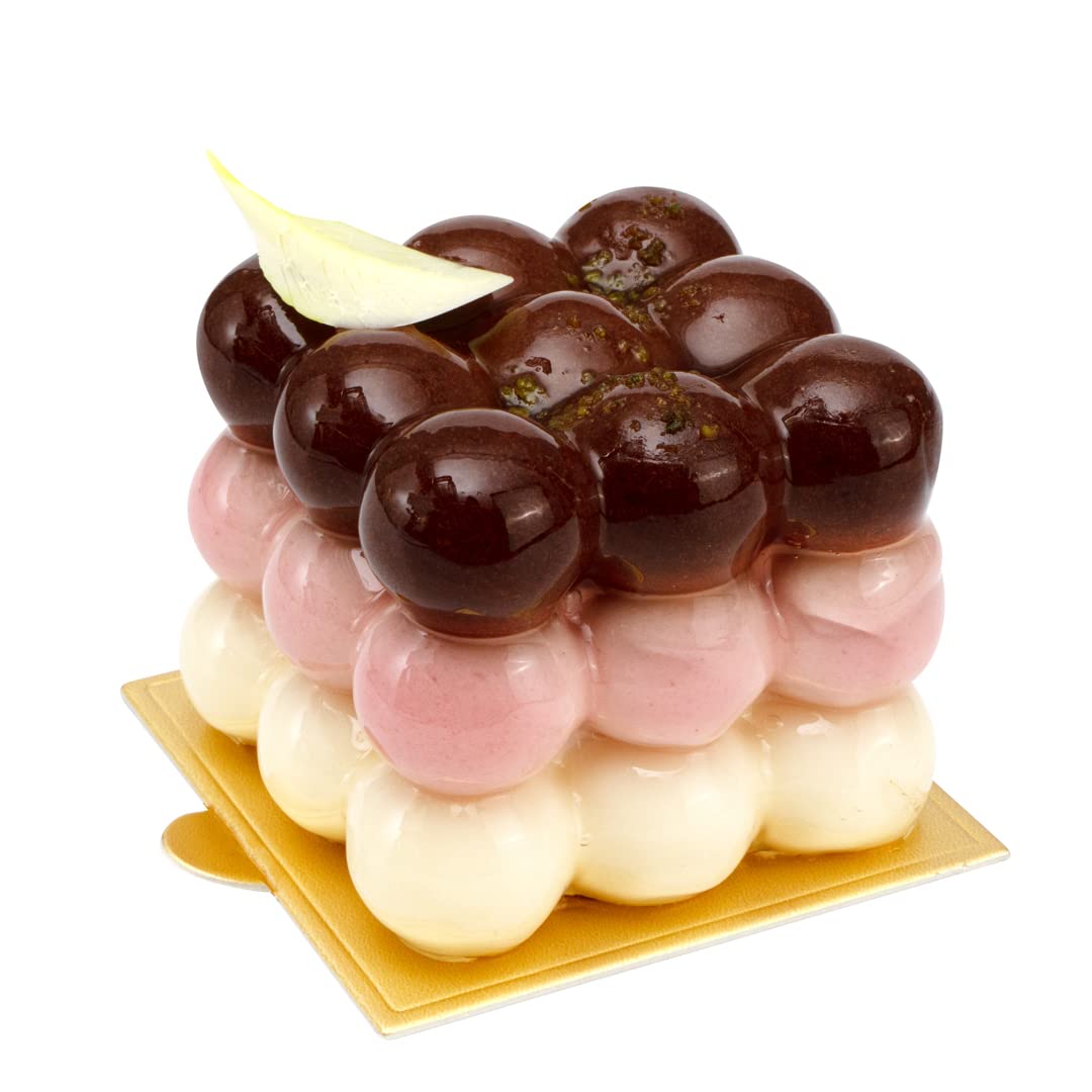 Restaurantware 2.8 Inch Mini Cake Boards 200 Square Single Portion Cake Boards - Built-In Tab For Dessert Displays Gold Paper Sm