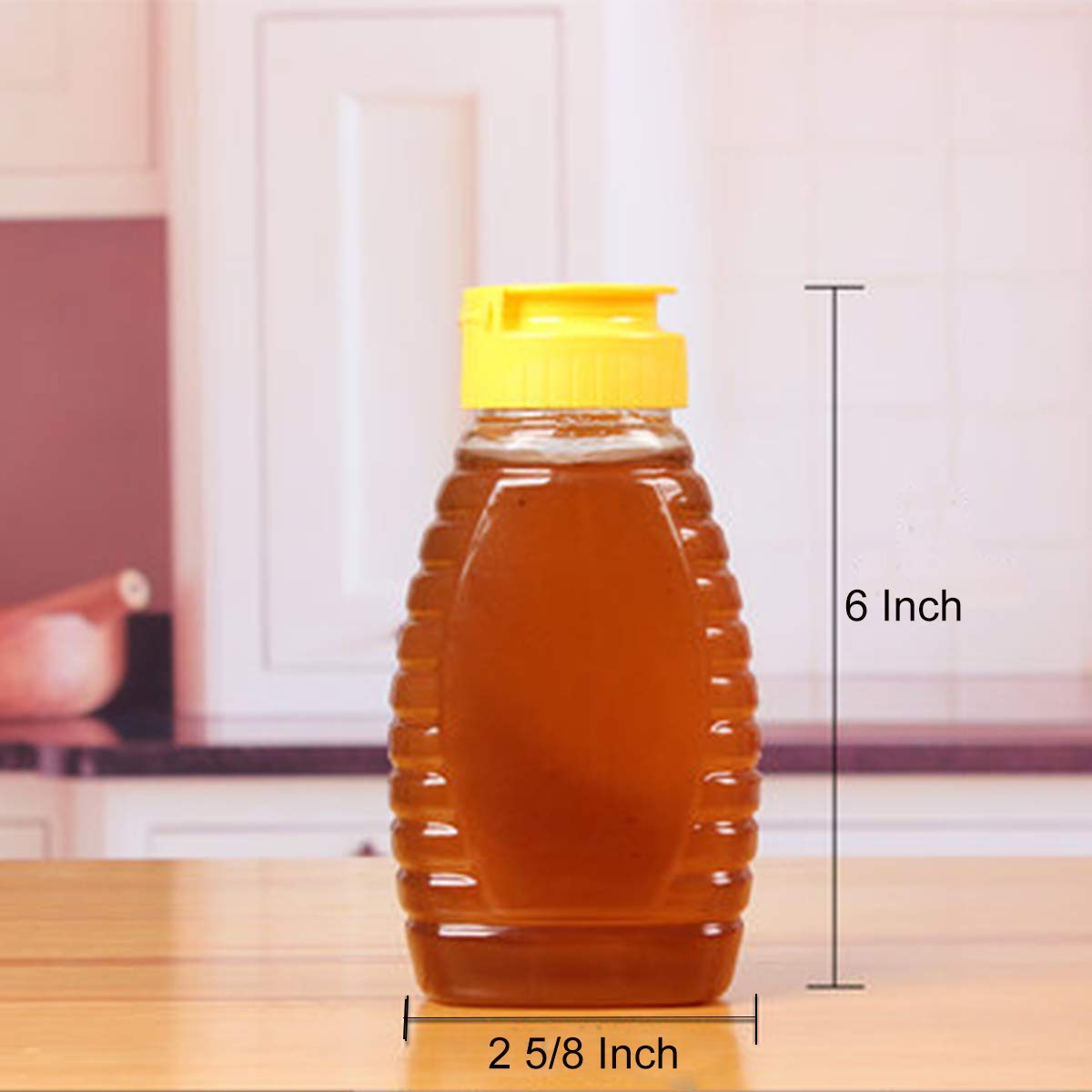 Bekith 12Pc Plastic Honey Jar, 17Oz Squeeze Honey Bottle Empty With Flip-Top Caps For Storing And Dispensing