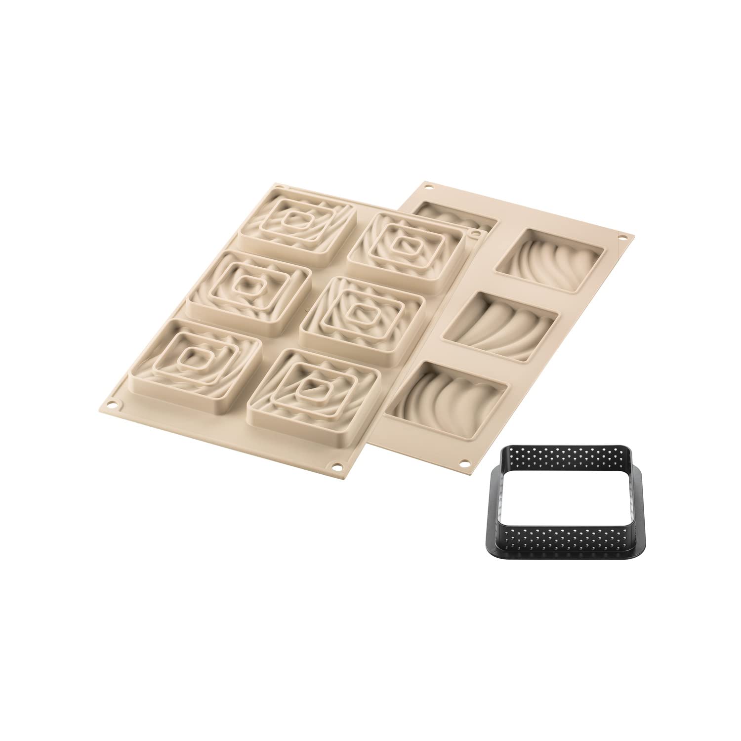 Silikomart Mini Tarte Sand Kit Composed By Silicone Mould And Thermoplastic Rings