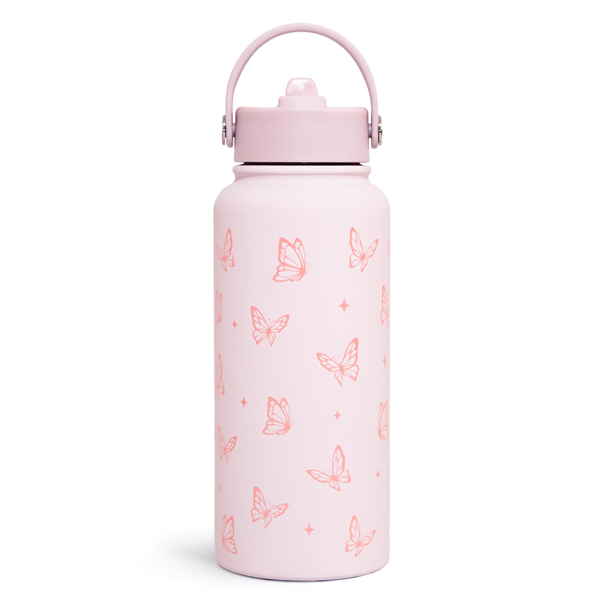 SANDJEST Butterfly Water Bottle Insulated Vacuum Stainless Steel 32oz with Lid, Gifts for Women Girls Teens Birthday Christmas