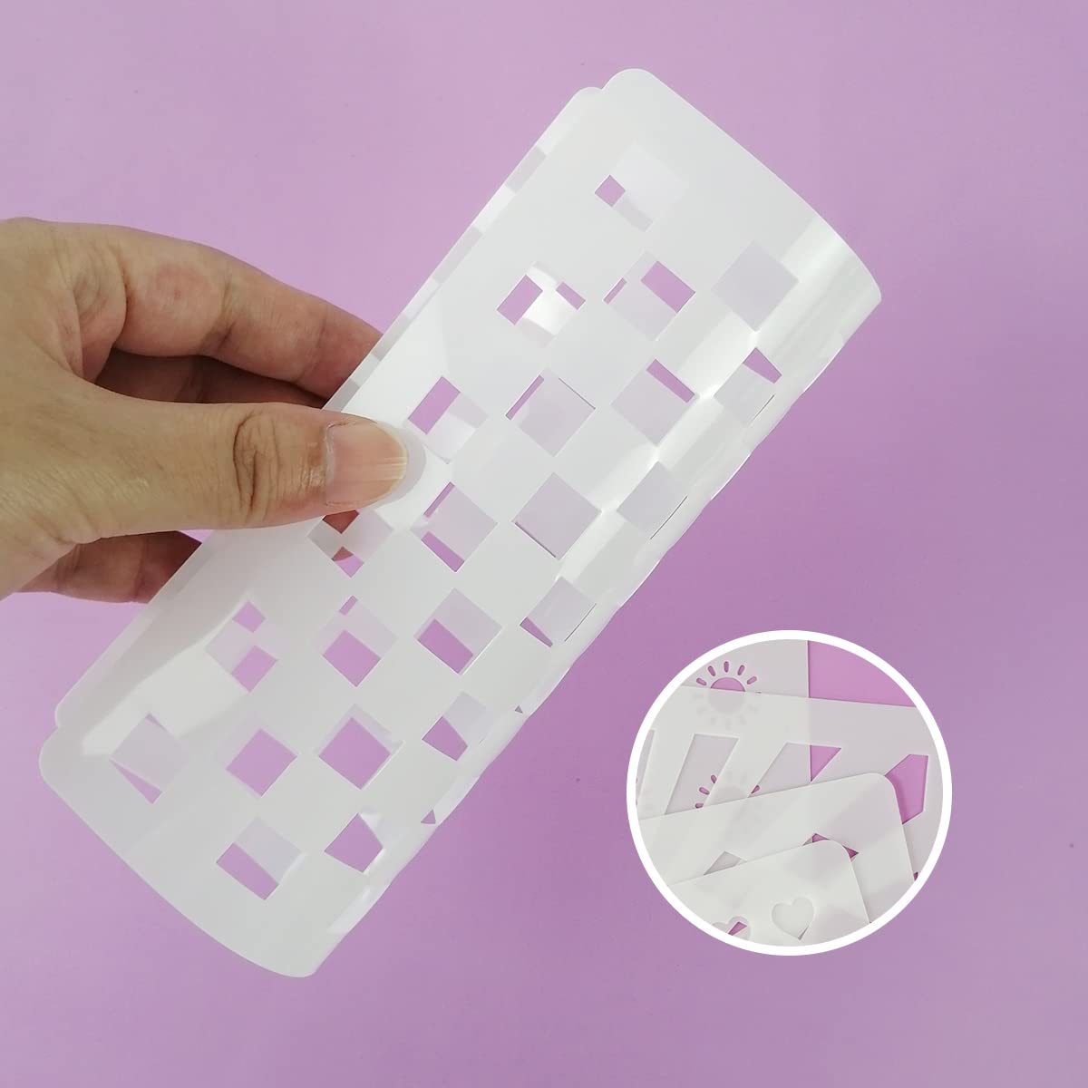 Cookie Stencils For Royal Icing Cookies Sugar Cookie, 16 Pcs 6X6In Reusable Plastic Biscuit Cake Stencils With Checkered Star He