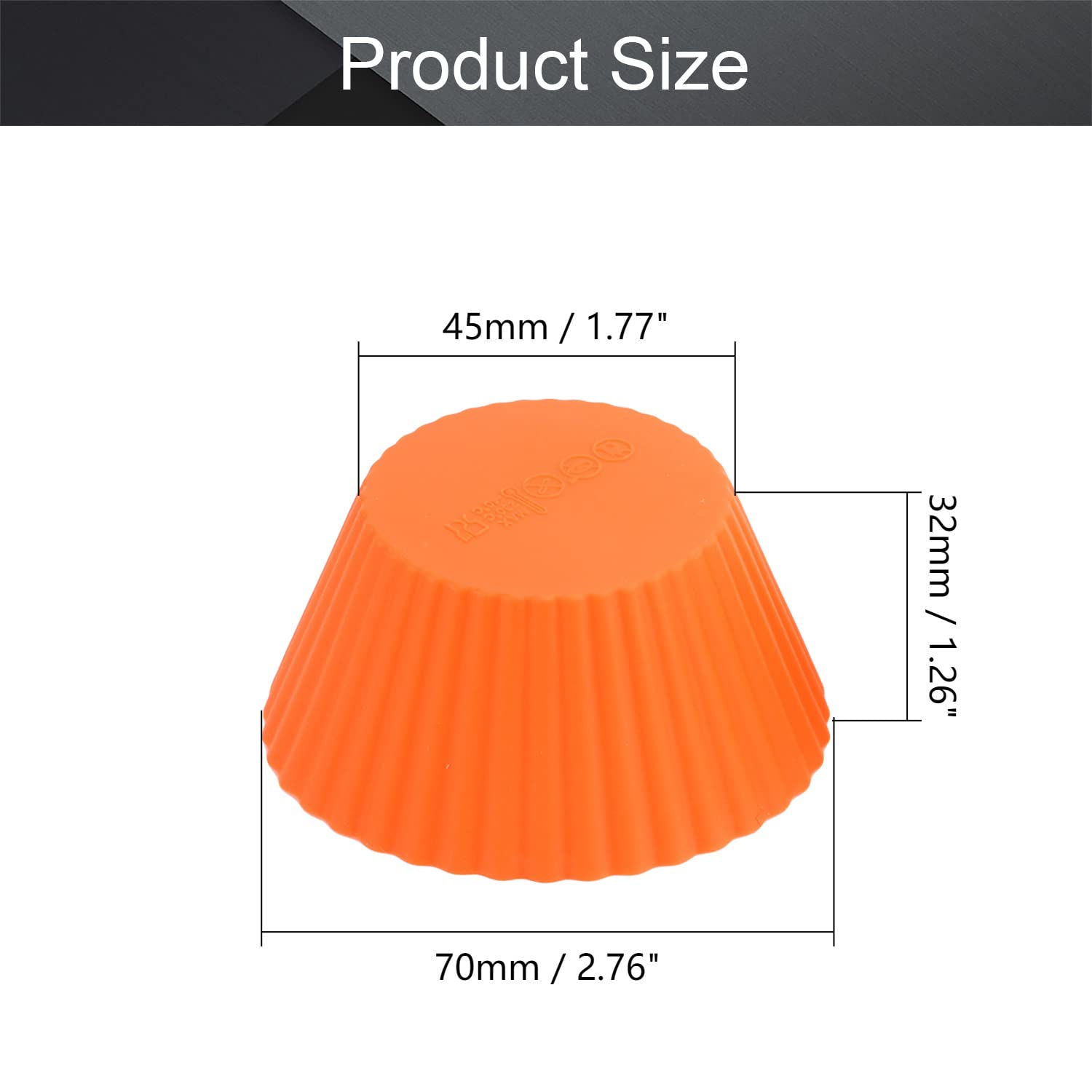 Utoolmart Silicone Baking Cups, Orange Reusable Silicone Baking Cups, Non-Stick Cake Molds Set For Party Halloween Christmas Bak