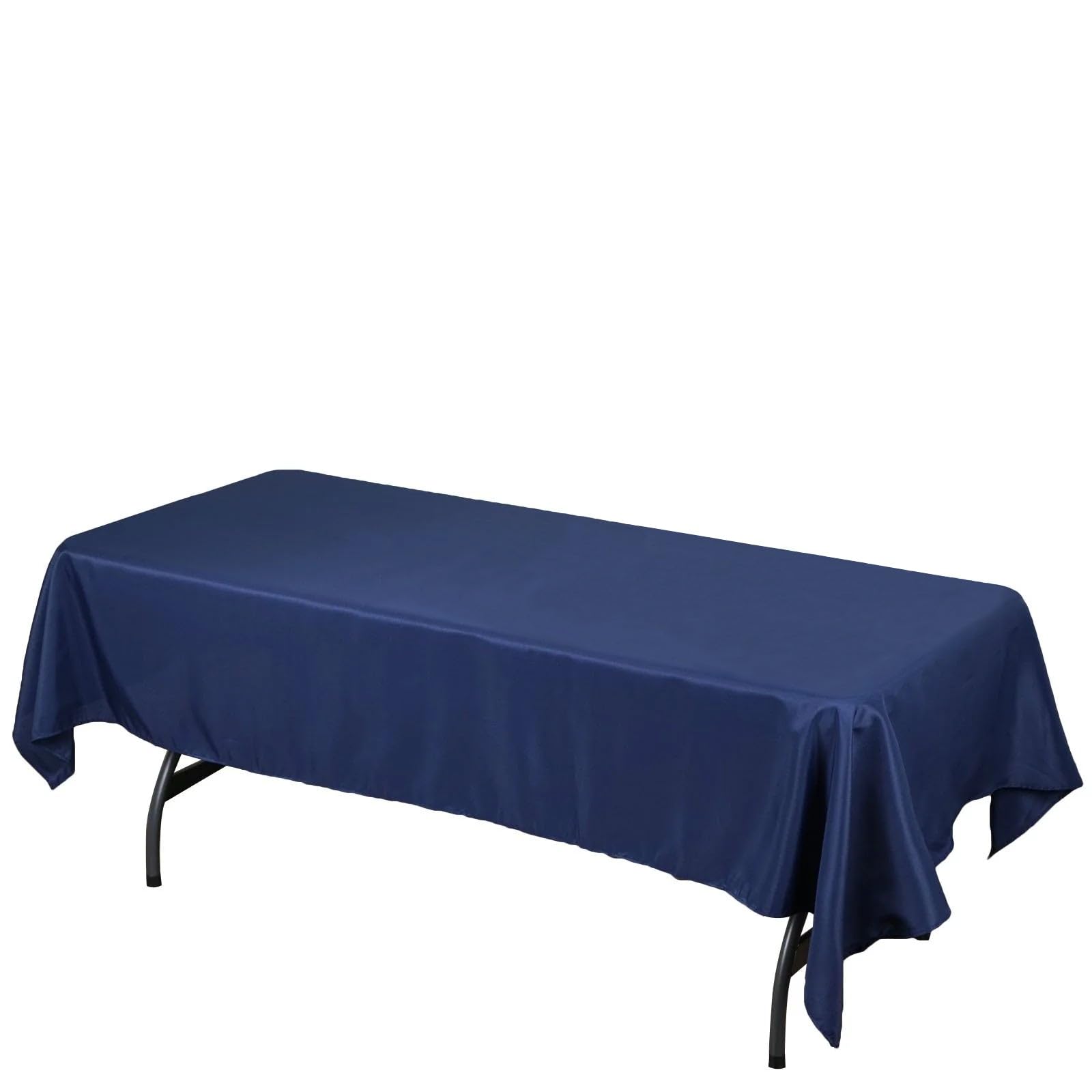 Balsacircle 60X126-Inch Navy Blue Rectangle Polyester Tablecloth Table Cover Linens For Wedding Party Events Kitchen Dining