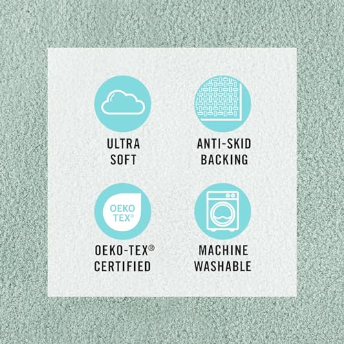 Martha Stewart Drylon Microfiber Bath Rug - 1 Piece, Ultra Soft Plush, Non-Slip, Thick, Washable Bathroom Rugs, Home Decor Acces
