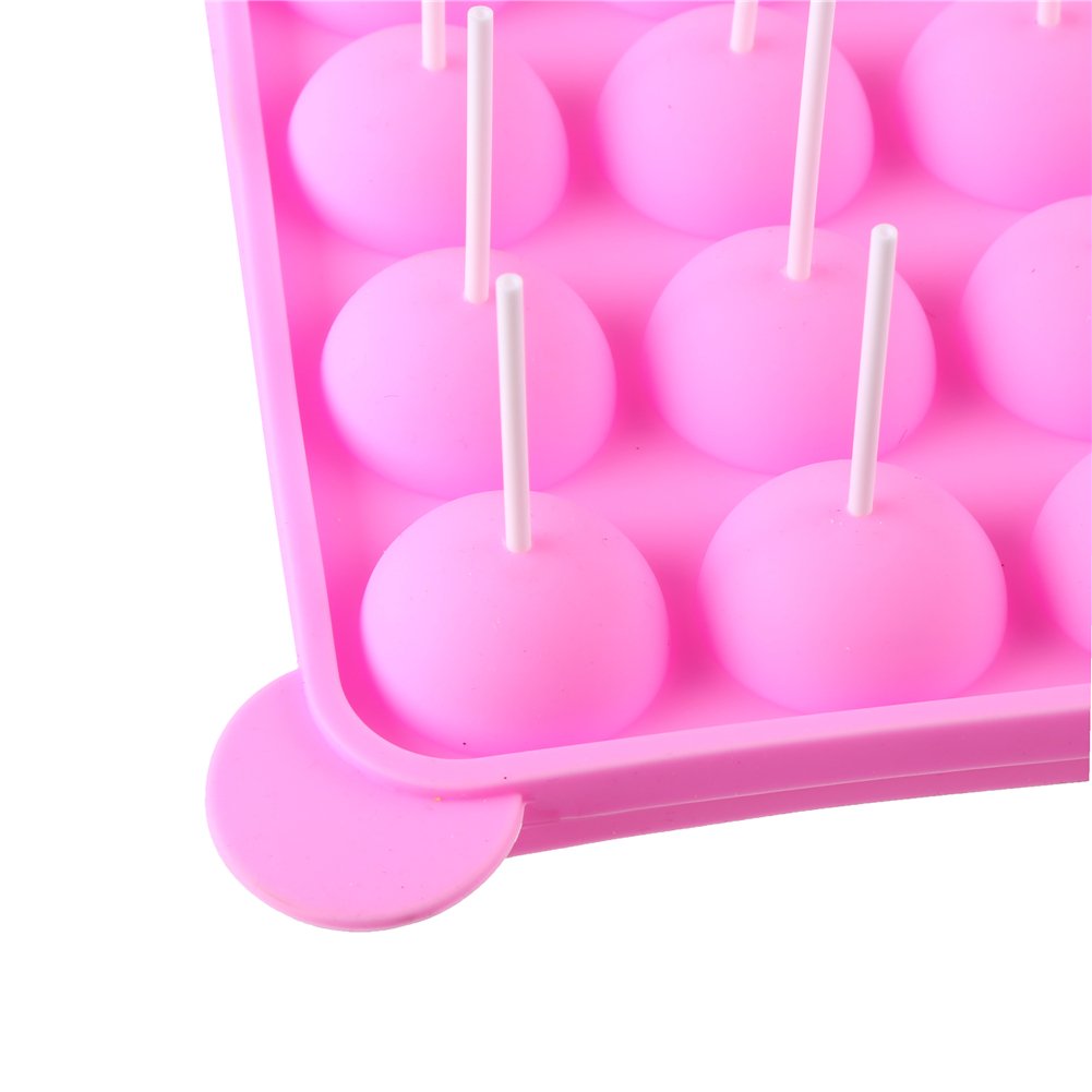 Ccinee 20 Cavity Silicone Cake Pop Mold With 30 Pcs Of Clear Cellophane Treat Bags 20 Pcs Lollipop Sticks And 30 Pcs Twist Ties
