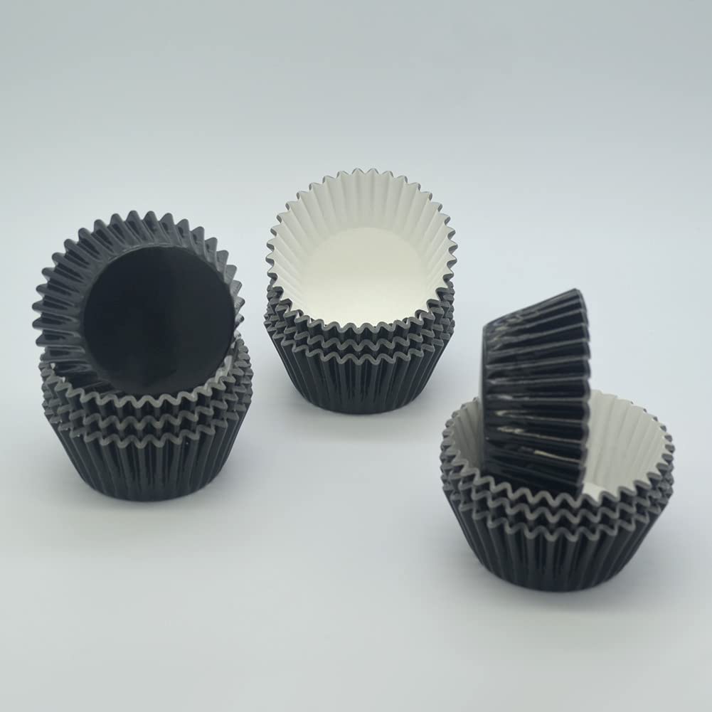 Huaswan Black Foil Cupcake Liners Standard Baking Cups For Party And More, 240-Count