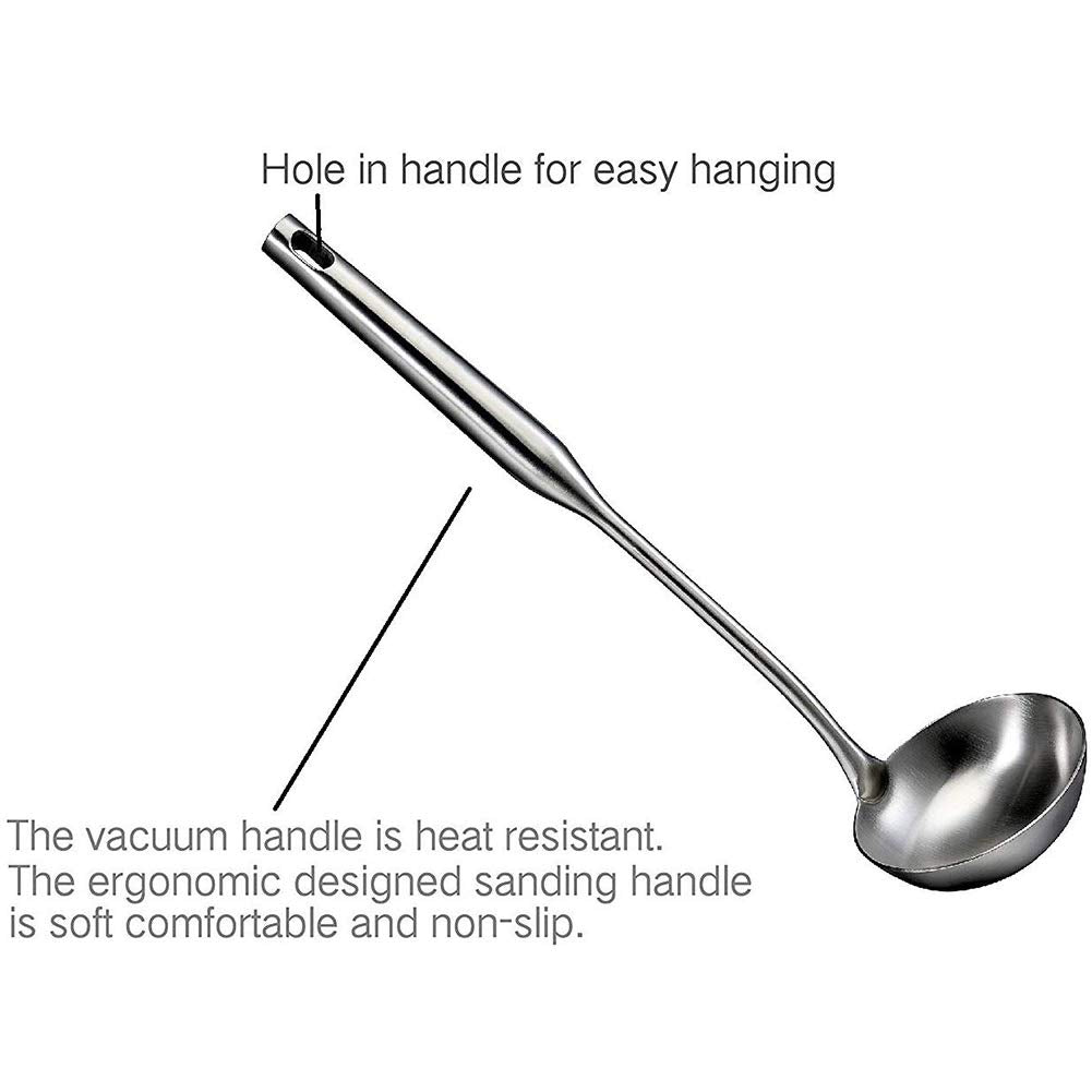 Tbwhl Metal Soup Ladle 304 Stainless Steel Gravy Sauce Ladle With Long Handle For Kitchen 13.4''