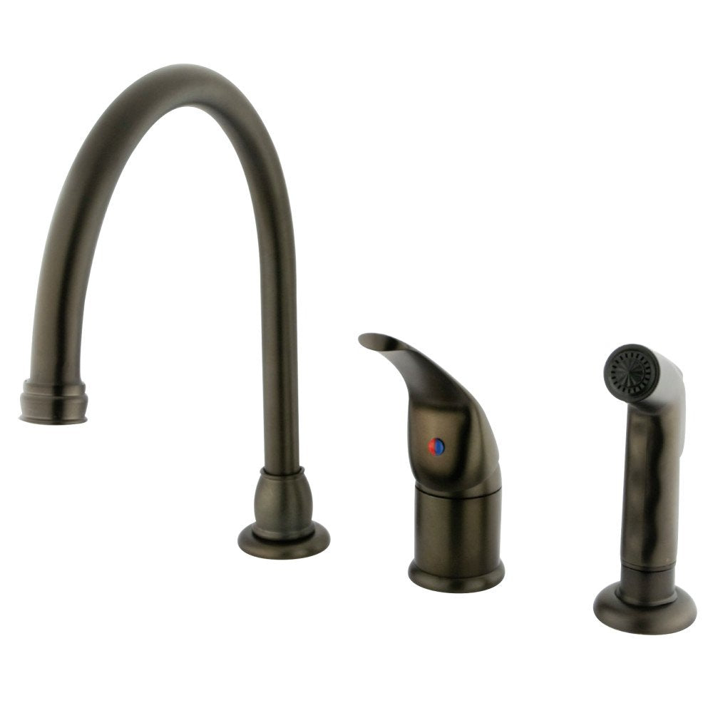Kingston Brass KB825 Single-Handle Widespread Kitchen Faucet  Oil Rubbed Bronze