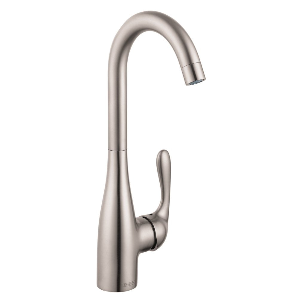 Hansgrohe Allegro E Stainless Steel Bar Kitchen Faucet, Bar Sink Faucet Single Hole, Faucet For Kitchen Sink, Stainless Steel Op