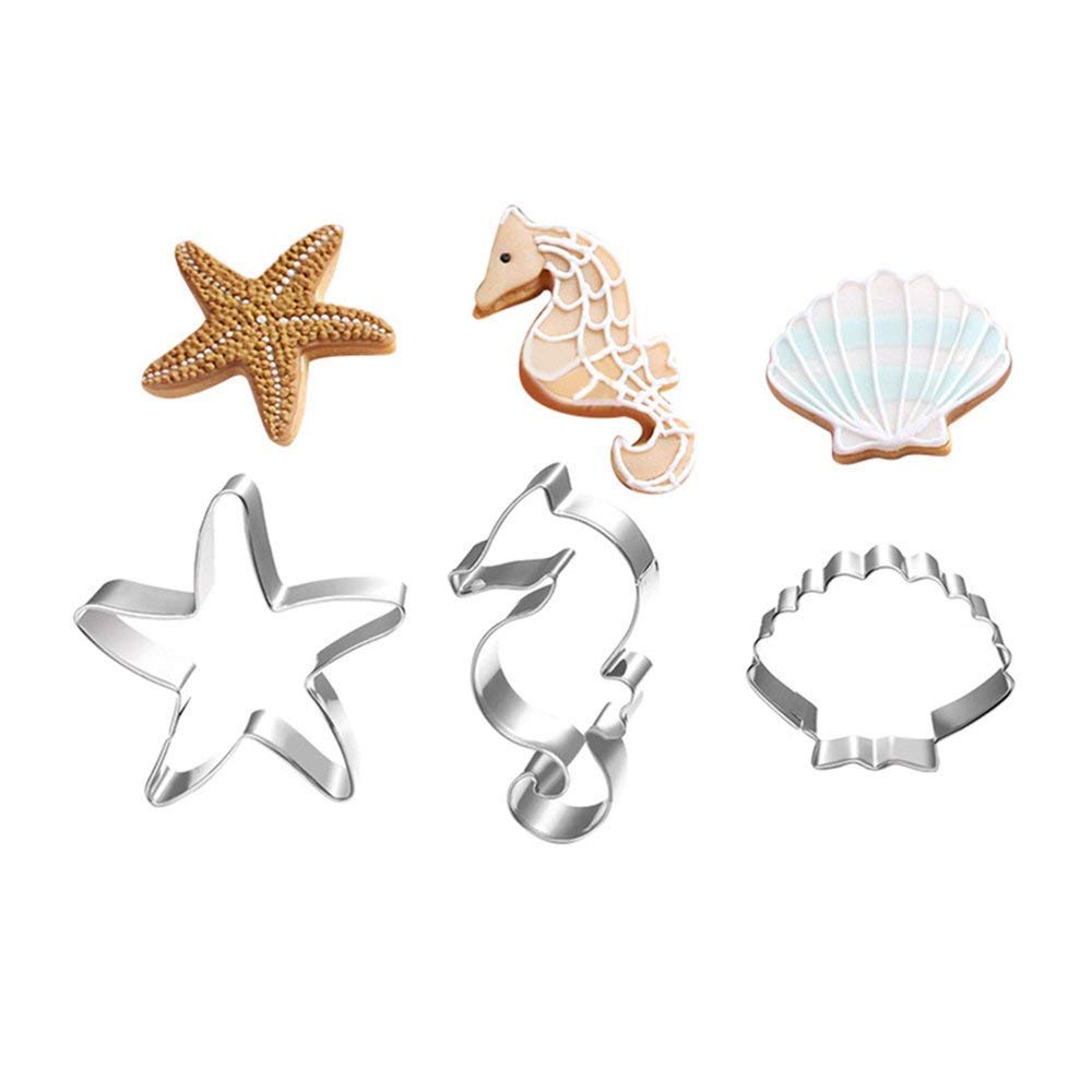 Wotoy Ocean Theme 3 Pieces Set Biscuit Cookie Cutter - Stianless Steel