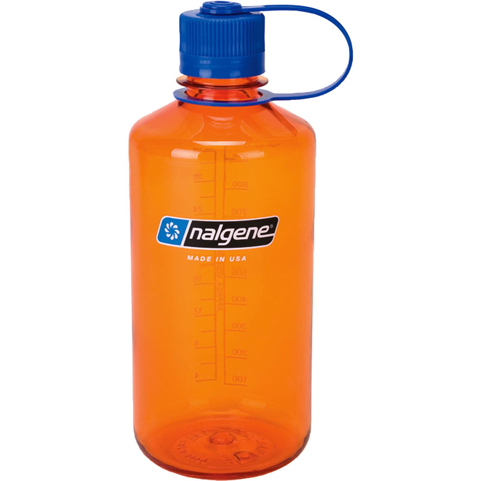 Nalgene Sustain Tritan BPA-Free Water Bottle Made with Material Derived from 50% Plastic Waste, 32 OZ, Narrow Mouth, Orange