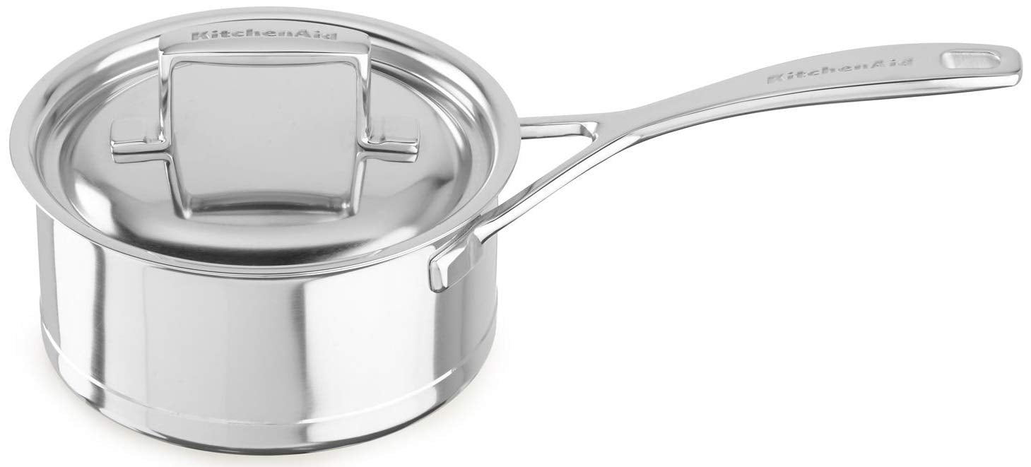 KitchenAid KCC720PSST Professional Stainless Steel 2Quart 8 Saucepan with Lid 7Ply