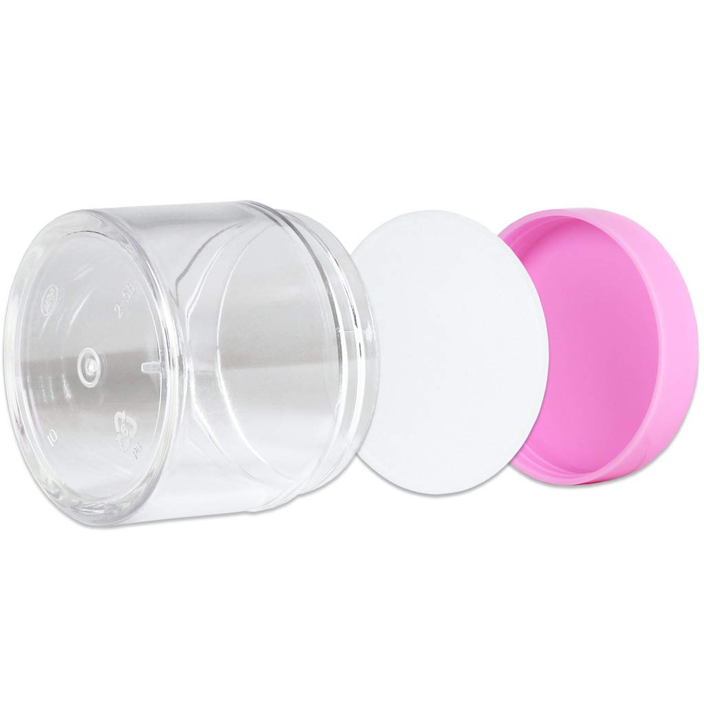 Beauticom 12 Pieces 60 Grams/60 Ml (2 Oz) Leak Proof Round Acrylic Container Jars With Screw Cap Lids For Beauty Cosmetic Jewelr