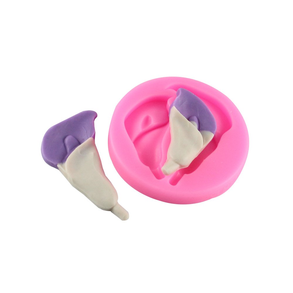 Cestony 2Pcs Calla Lily Flowers Silicone Molds For Diy Cake Fondant Biscuit Cookies Soap Sugar Pudding Chocolate Hard Candies De