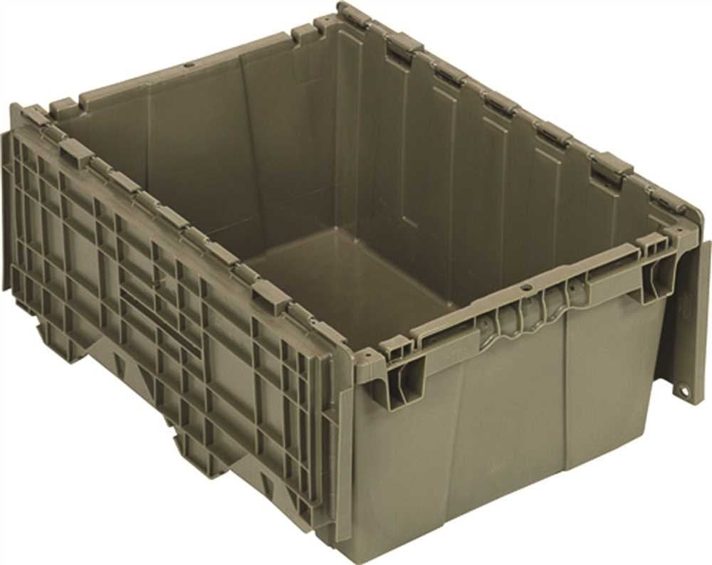 Quantum Storage Systems Qdc2115-9 Attached Lid Distribution Container, Gray, Plastic, 16'' X 10'' X 22''