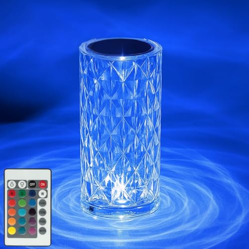 Toy Imagine Crystal Diamond Led Table Lamp  16 Color Changing Touch Night Light With Remote, Usb Rechargeable Lamp For Bedroom,