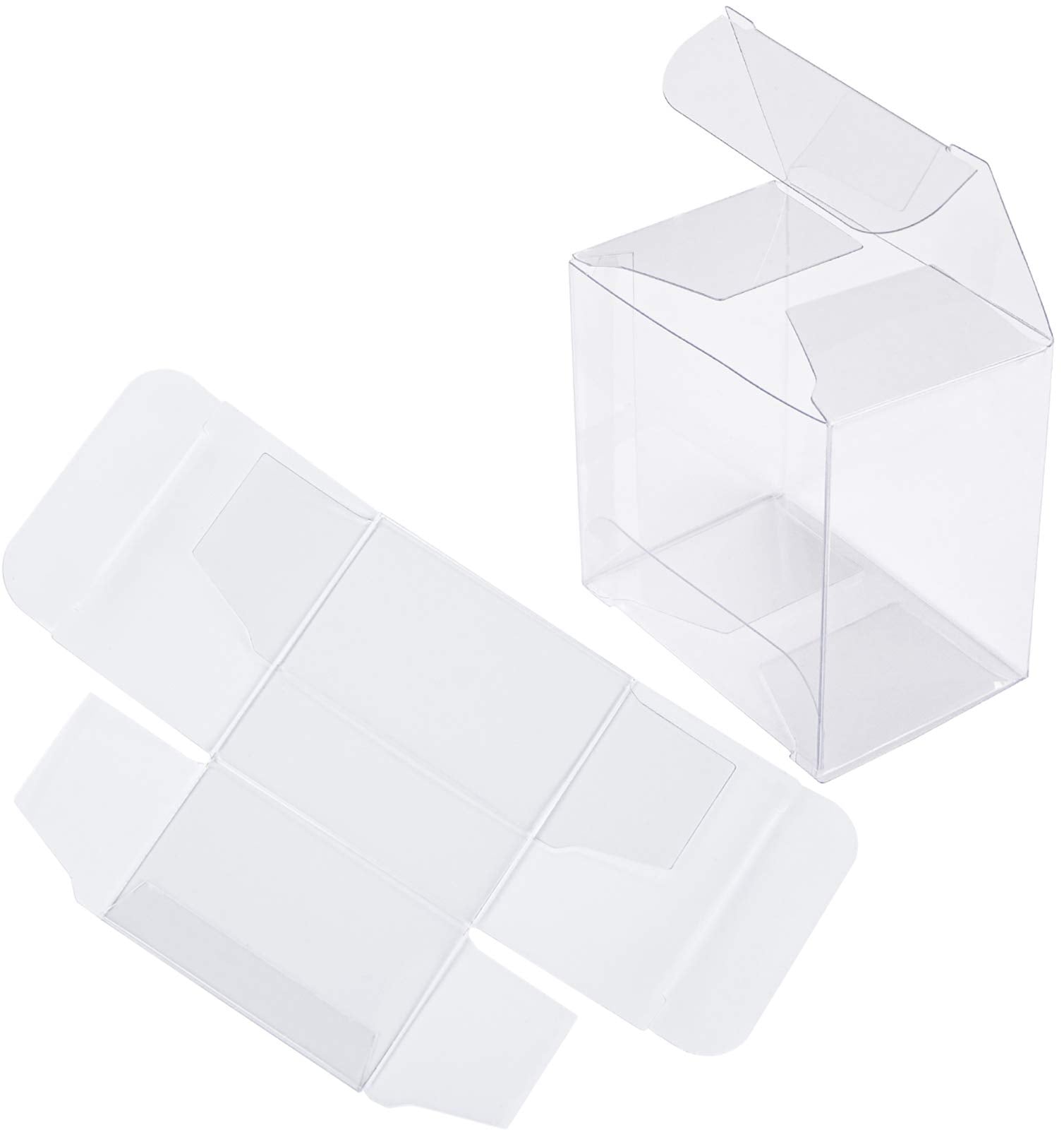 Nicunom 100 Pack Clear Macaron Boxes, Plastic Favor Boxes, 2.17'' X 2.17'' X 1.38'' Bakery Boxes Candy Containers For Chocolate