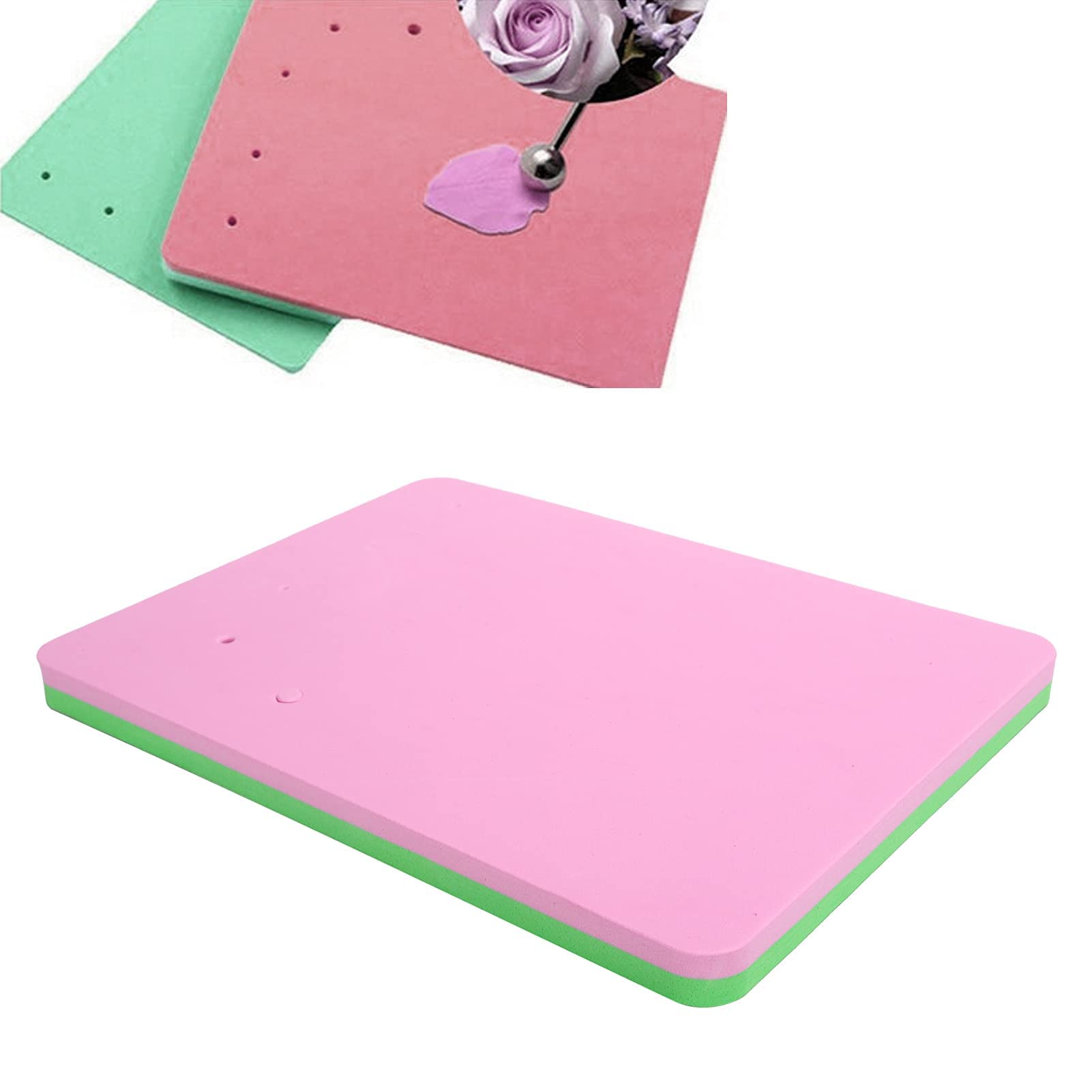 Aunmas Fondant Foam Pad, Rectangular Fondant Cake Sponge Pad Mat With 5 Holes For Cake Decoration, Diy Paste/Sugar Flower/Gum/Ch