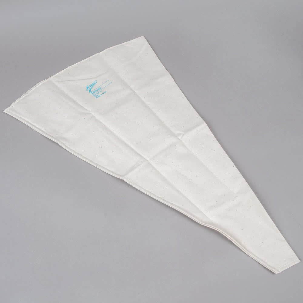 Ateco 3224 24'' Canvas Pastry Decorating Bag - Durable Heat Resistant Canvas, Hemmed Tip, French Seamed Side.